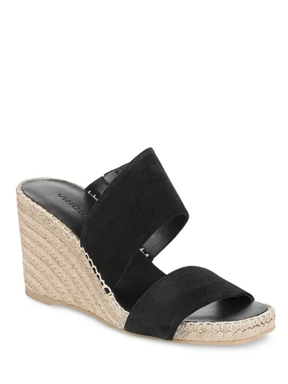 Vince Women's Garlin Square Toe Crisscross Espadrille Wedge Sandals Sz 10